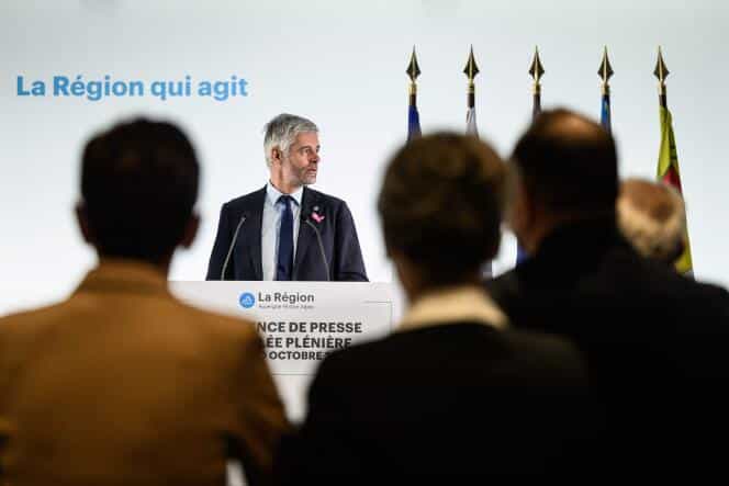 Laurent Wauquiez, le président de la région Auvergne-Rhône-Alpes, à Lyon, le 19 octobre 2023. 