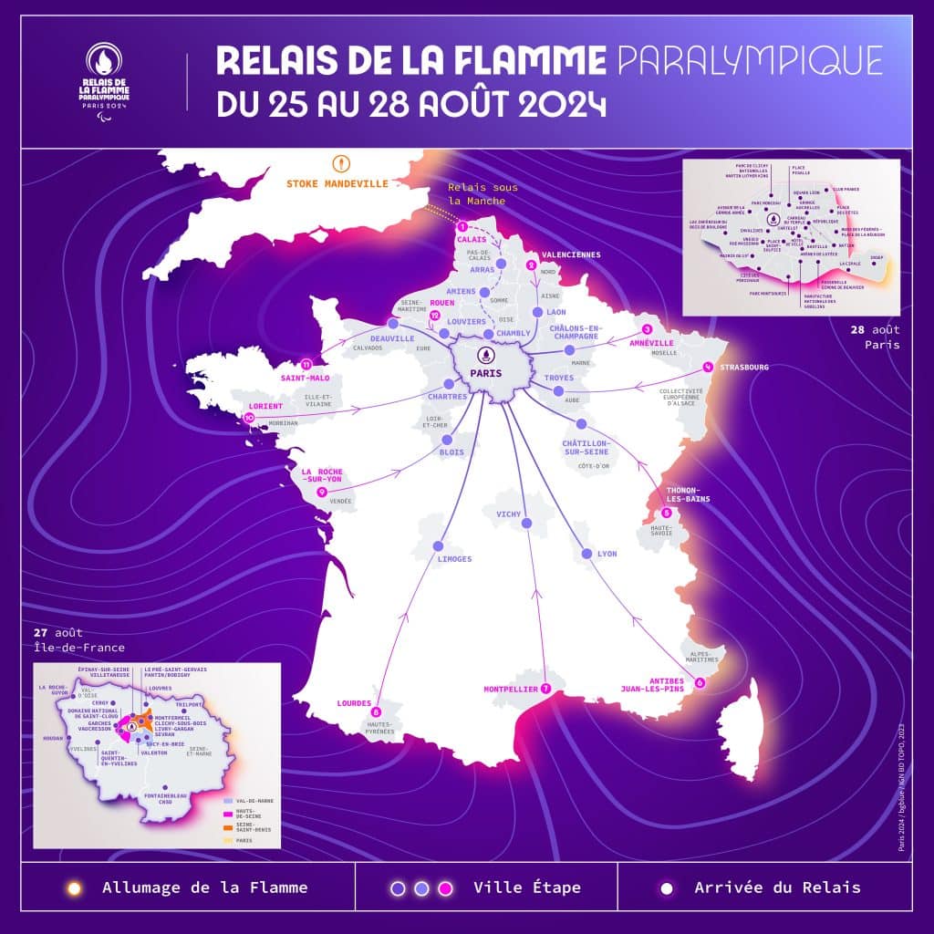 , Paris 2024 &#8211; Jeux Paralympiques | 12 flammes pour embraser la Concorde : Le parcours de la flamme paralympique