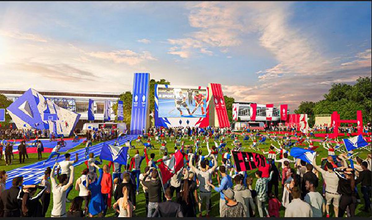 Image de synthèse du Parc de la Villette, lieu d’animations et de spectacles pendant les Jeux olympiques.